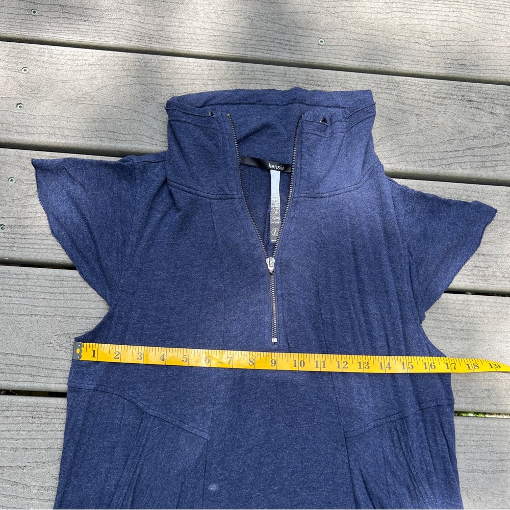 Kensie: Elegant Navy Blue Pullover Zipper Women's Dress. Size Large. - Picture 8 of 11